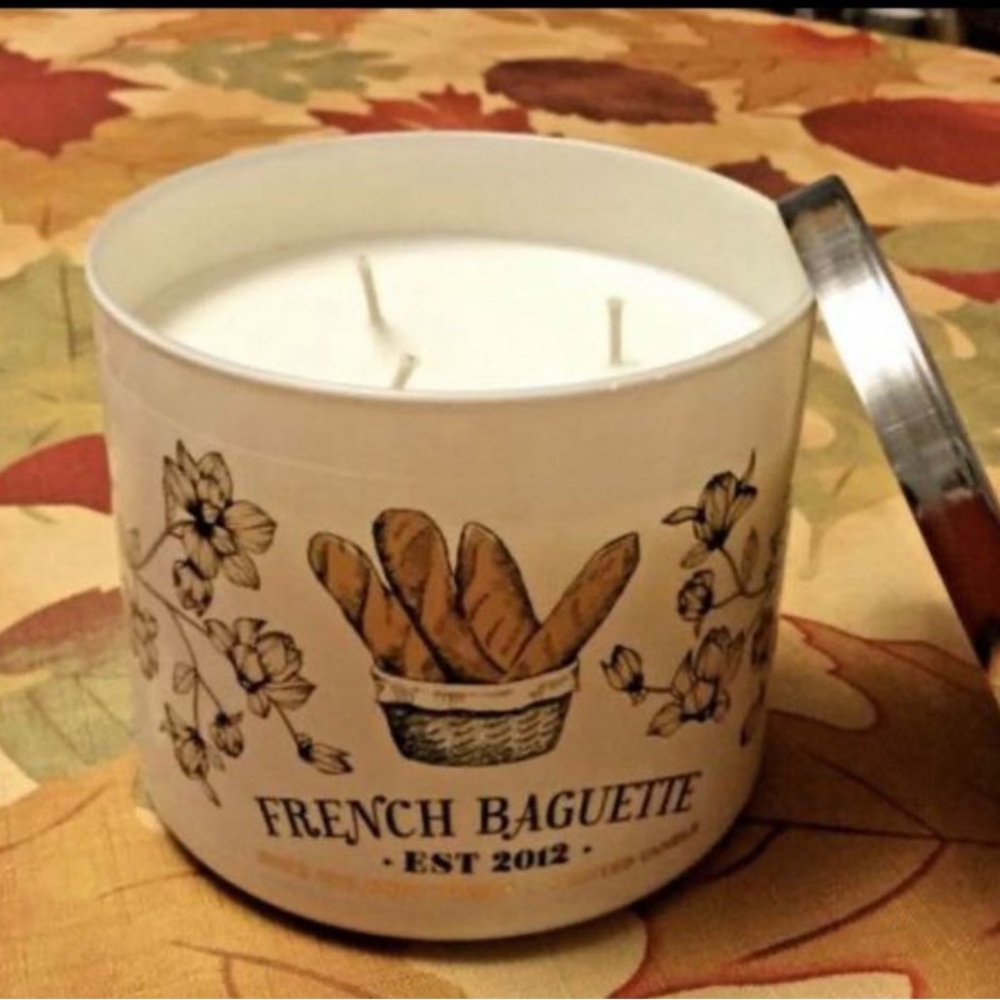 French Baguette Scented Candles Bath Body Works 14.5 oz 3 Wick, NEW